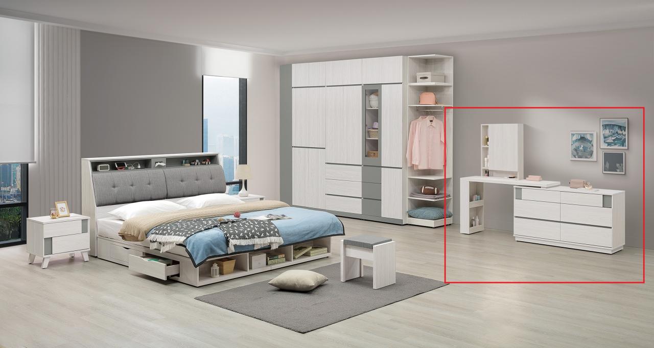 凱倫4.4尺功能伸縮鏡台 (含椅 )